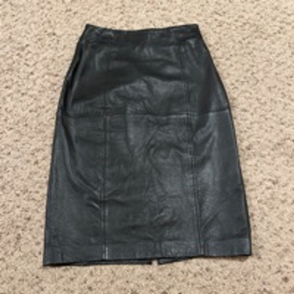 ❤️❤️Halogen Black Leather Pencil Skirt